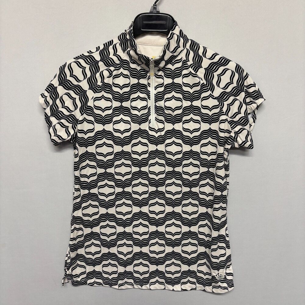 Kastel Denmark Women 1/4 Zip Cap Sleeve Sun Shirt Top Size Medium Golf C134 -13